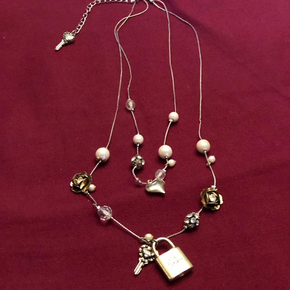 Betsey Johnson Lock & Key Necklace